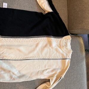 CAbi Black and Cream Sweater